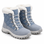 Women's Dusty-Blue Faux-Fur Lace-Up Snow Boots